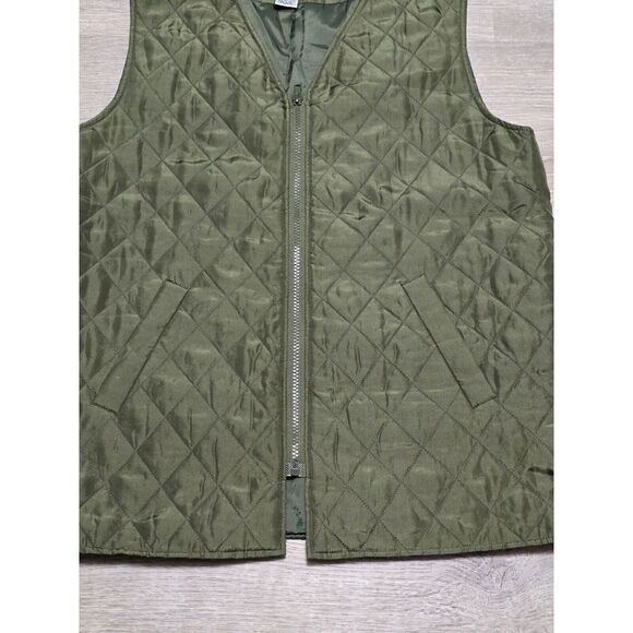 DENIM & CO Green Quilted‎ Zip-Up Vest Size Small - Picture 7 of 9
